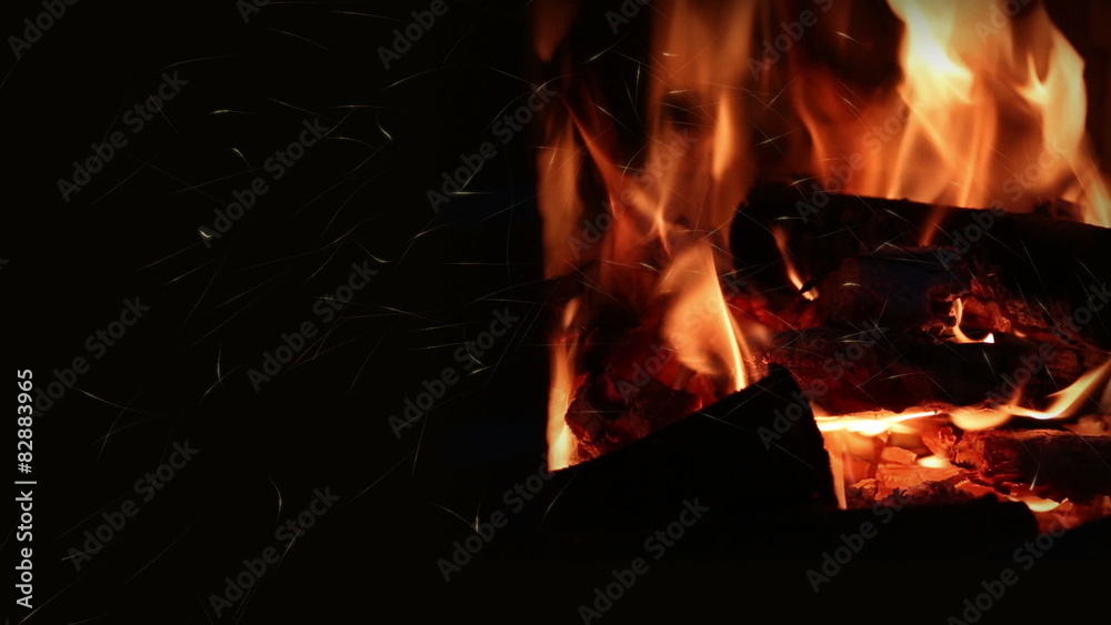 hot yellow and orange burning fire flame with sparks (loop) hot yellow and orange burning fire flame with sparks (loop)