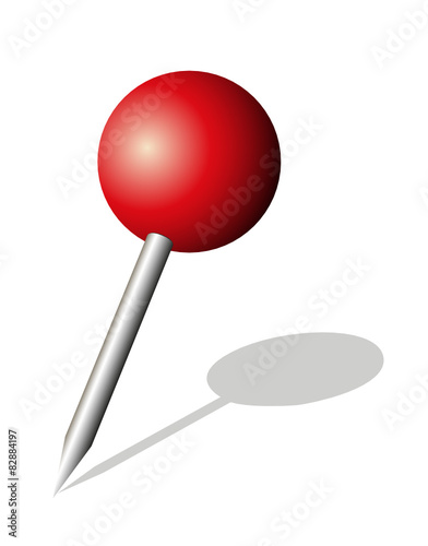 Runde rote Stecknadel,
