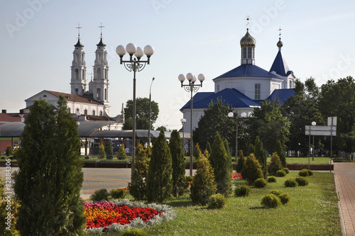 Main square in Ashmyany. Belarus photo