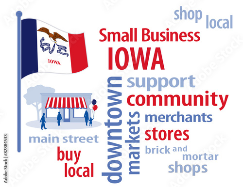 Iowa USA Flag, shop small business, stores, advertise, PR 
