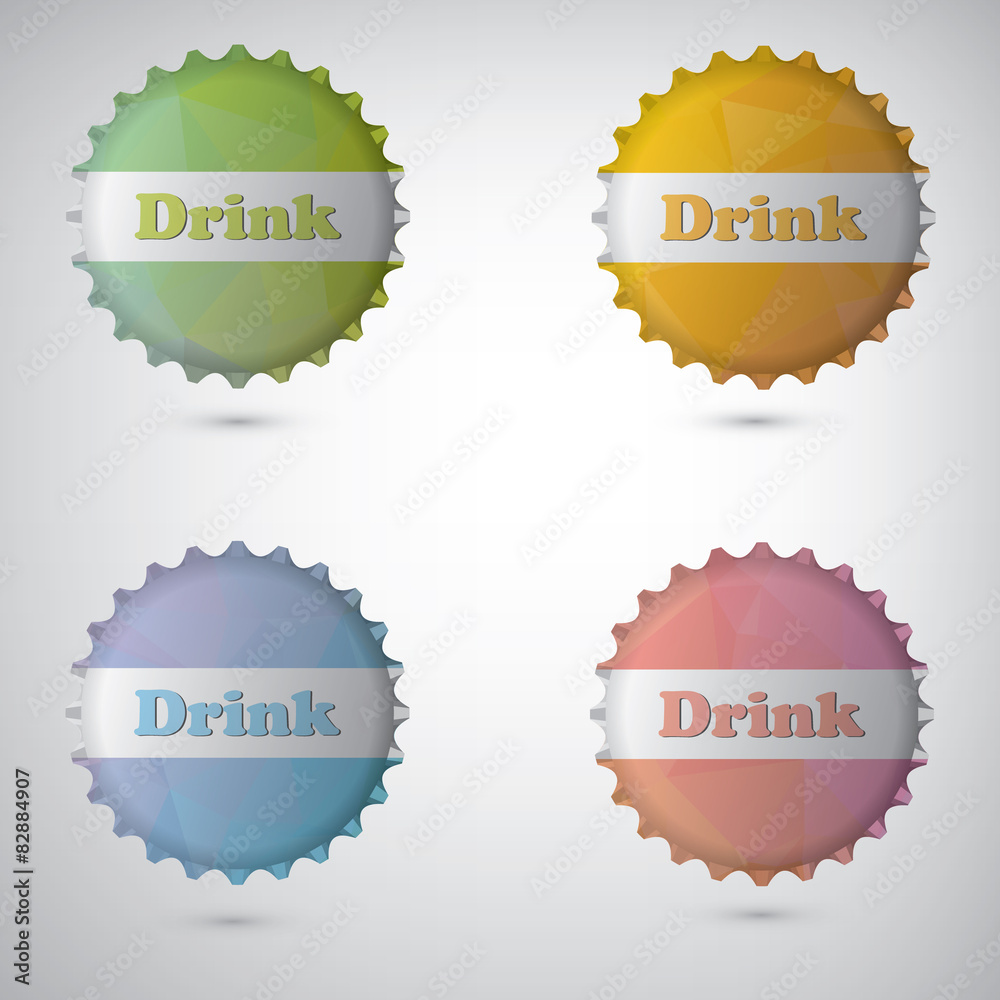 Bottle cap design white background Bottle cap design white background