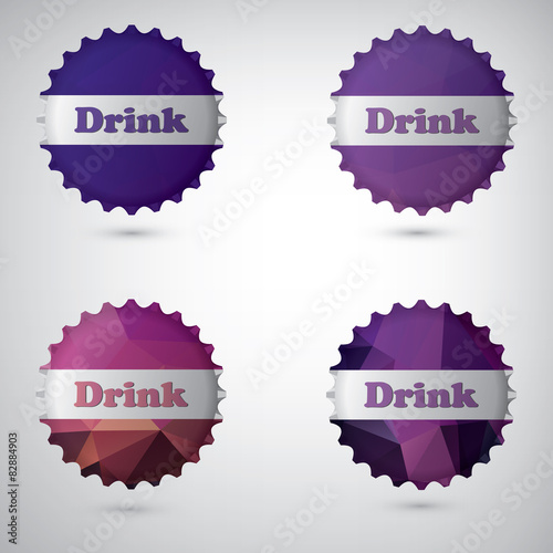 Bottle cap design white background