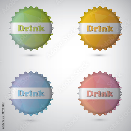 Bottle cap design white background