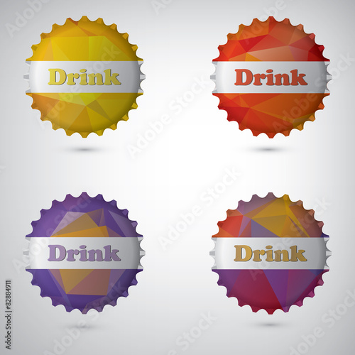 Bottle cap design white background