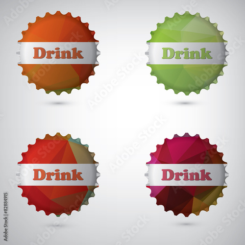 Bottle cap design white background