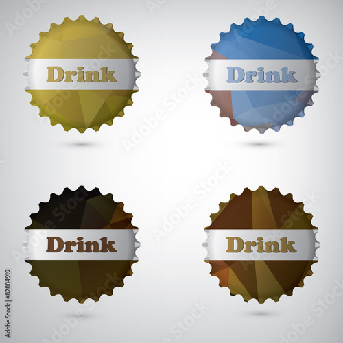 Bottle cap design white background