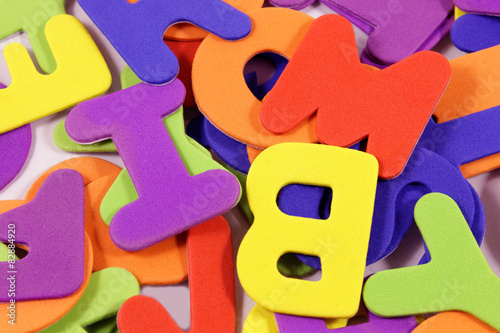Background with scrambled letters