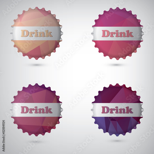 Bottle cap design white background