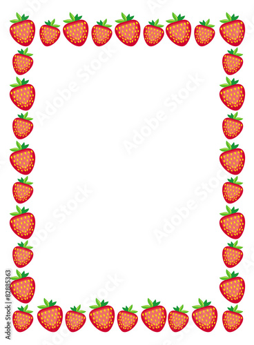 Vector frame with strawberries