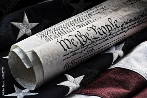 We the people - Constitutional document and flag photo