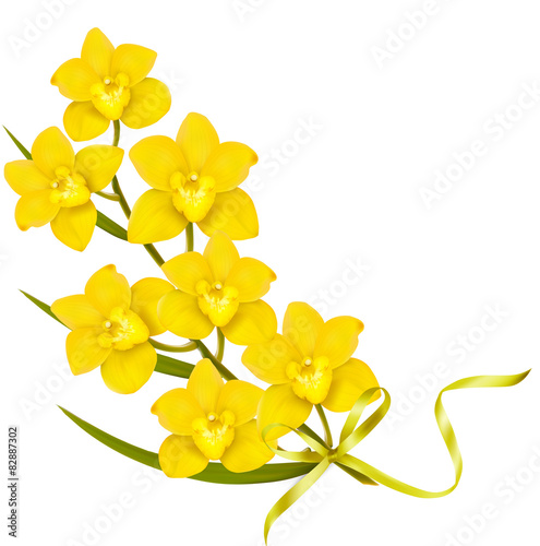 Holiday yellow flowers background. Vector.