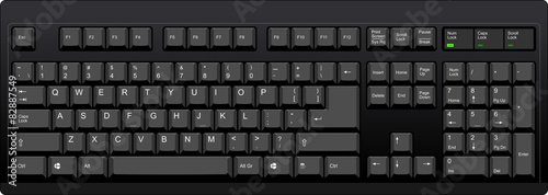 Black qwerty keyboard with US english layout photo