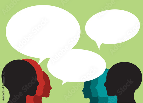 Group of people discussing in a meeting