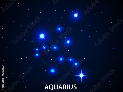 Set of Symbol Zodiac Aquarius