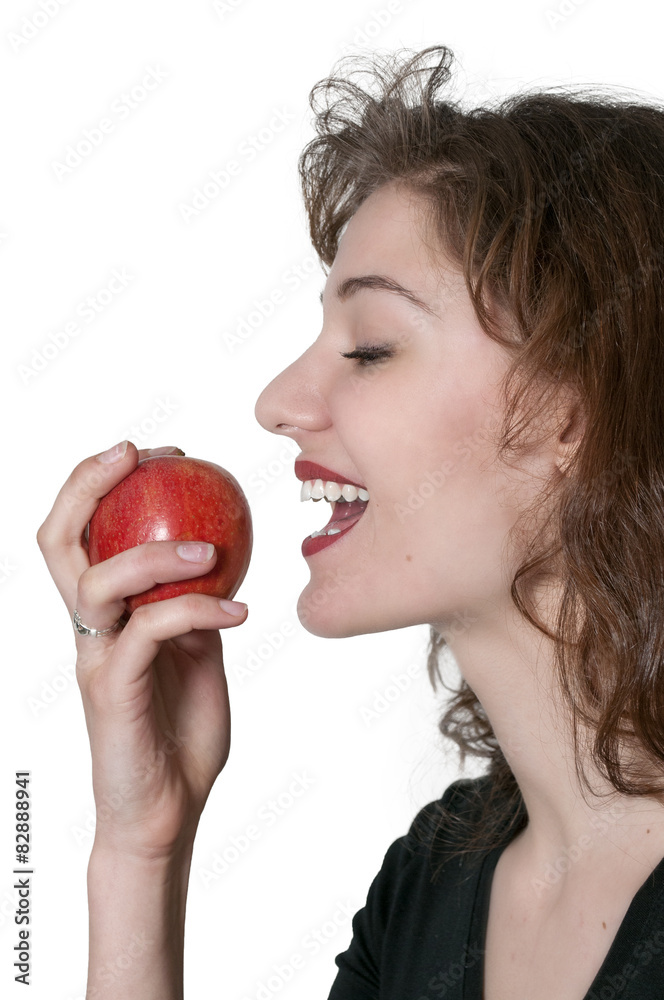 Woman Eating an Apple Woman Eating an Apple