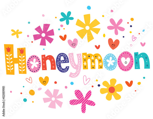 Honeymoon vector lettering decorative type