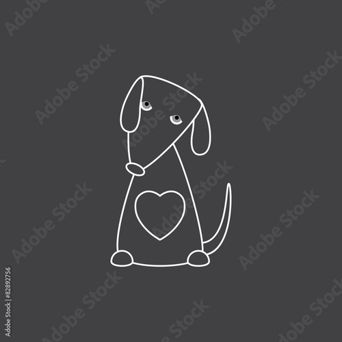 Dog with heart