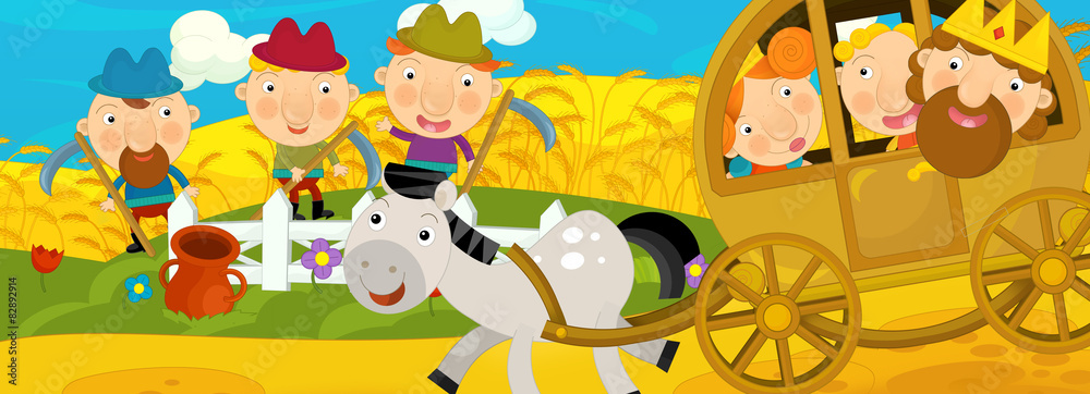 Naklejka premium Cartoon scene - illustration for the children