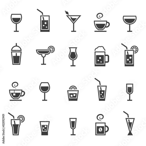 Drinks icons set.