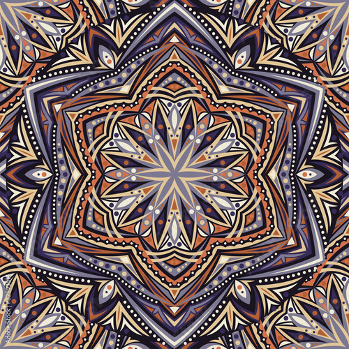 Abstract Colorful Damask Seamless Vector Background
