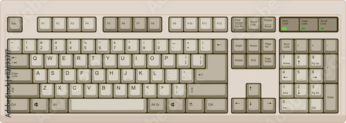 Grey qwerty keyboard with US english layout photo