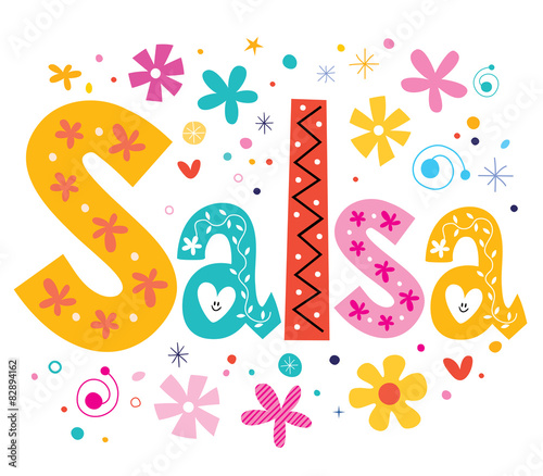 salsa vector lettering decorative type