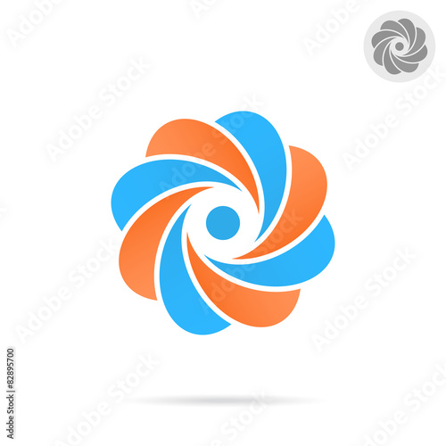 Segmented circle - o letter concept