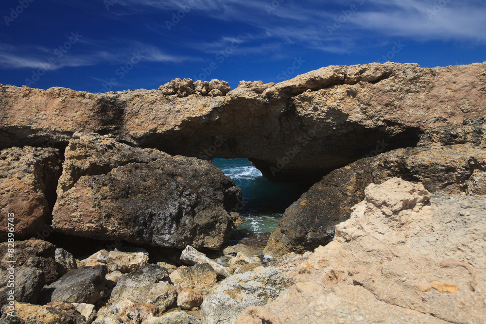 Beautiful close-up of the grotto in Cyprus, Paphos 
