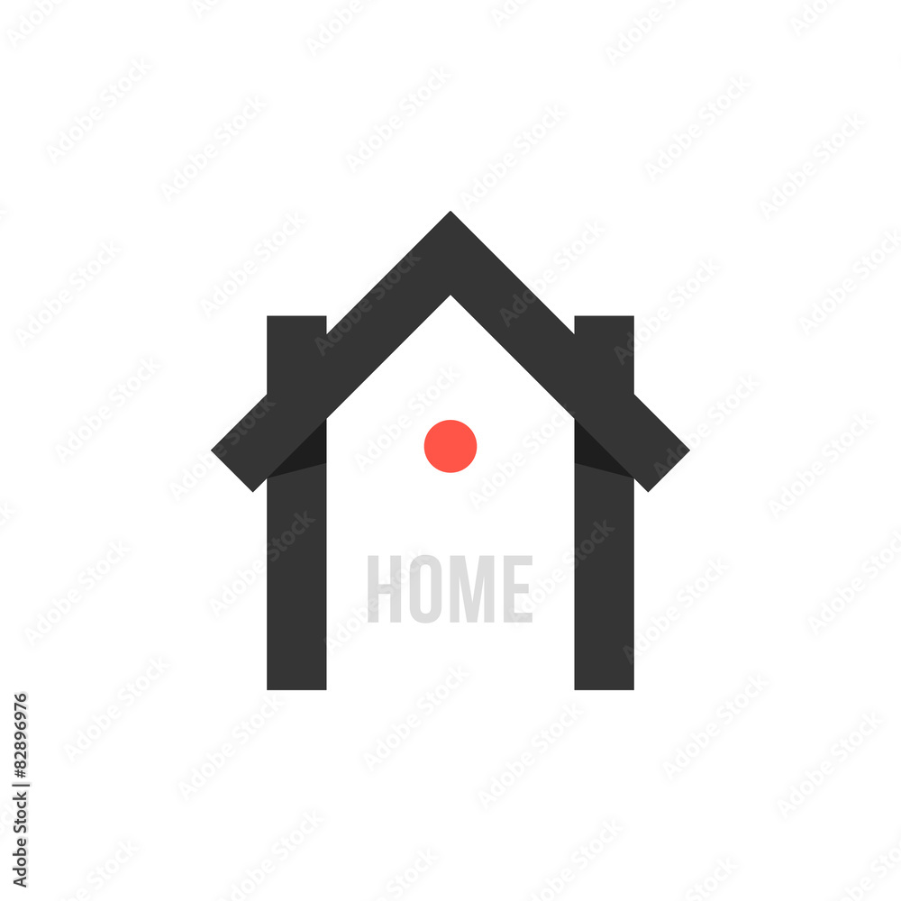 smart house black icon with point smart house black icon with point