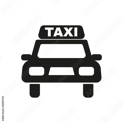 The taxi icon. Taxicab symbol. Flat