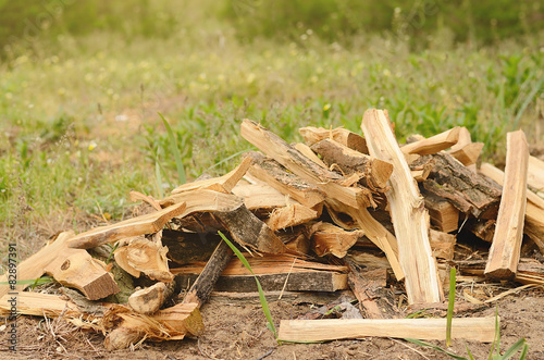 Heap of chopped firewood