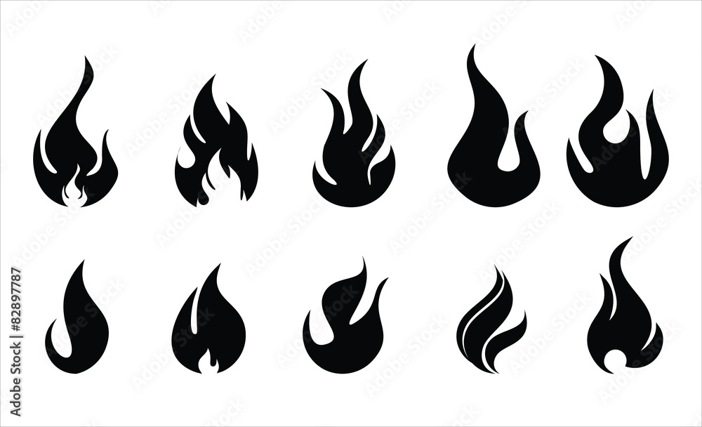 Fire and Flame Illustration - Silhouette Fire and Flame Illustration - Silhouette