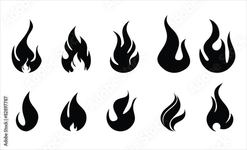 Fire and Flame Illustration - Silhouette