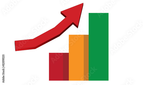grafico istogramma con freccia