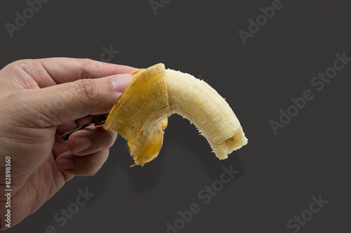 banana fruit eat bite fresh yellow peel concept