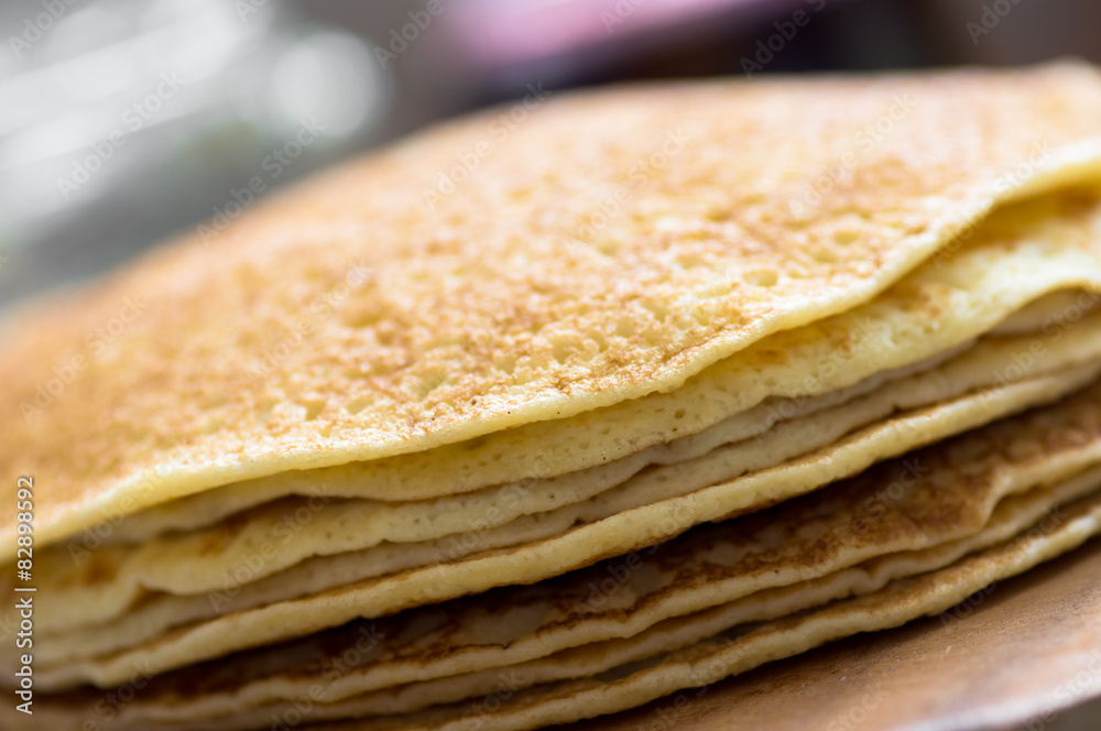 Stack of Russian pancakes, blini Stack of Russian pancakes, blini