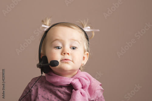 Funny baby on the phone