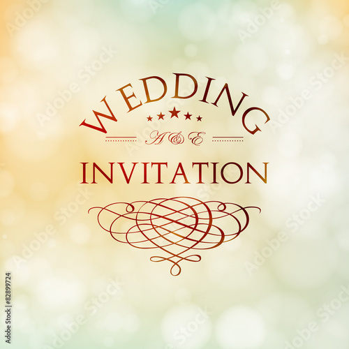Vector design elements and calligraphic page decorations for wed