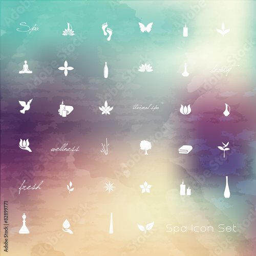 Vector illustration of various spa icons