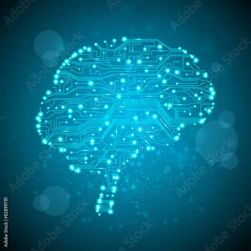 circuit board, form of brain 