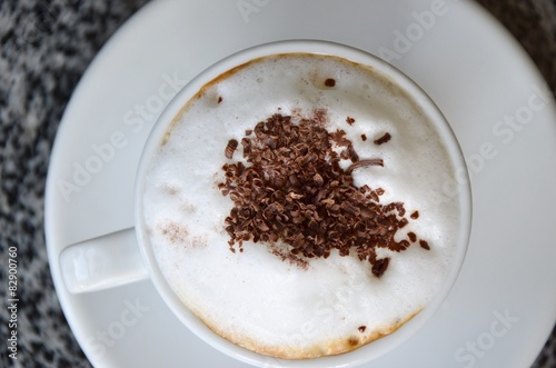 Cup of Cappuccino with Chocolate Topping