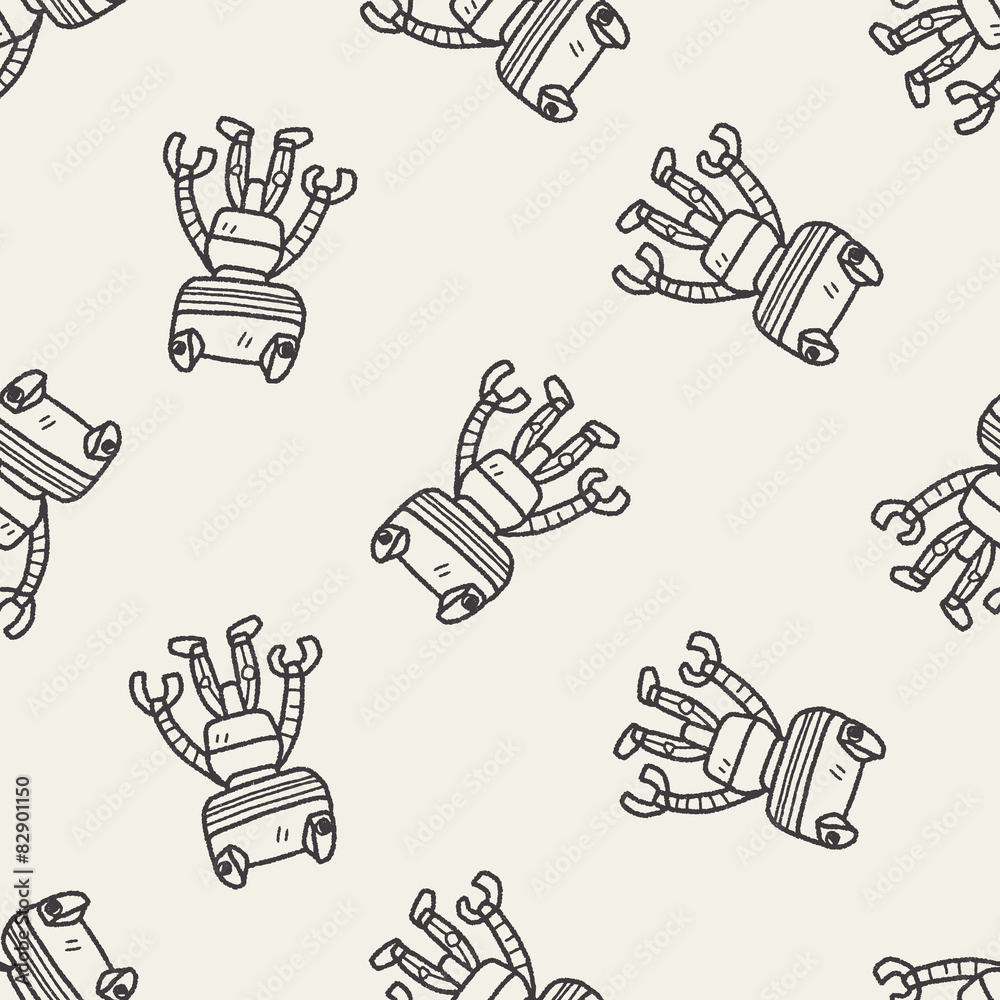 robot doodle seamless pattern background robot doodle seamless pattern background