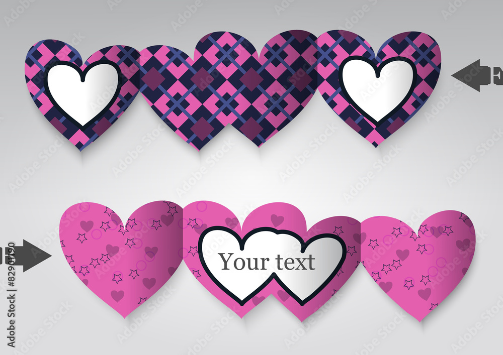 Template greeting card in the form of heart. Template greeting card in the form of heart.