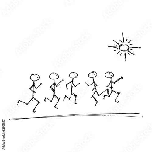 matchstick men playing in the sun