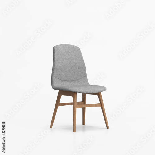 Isolated contemporary grey chair photo