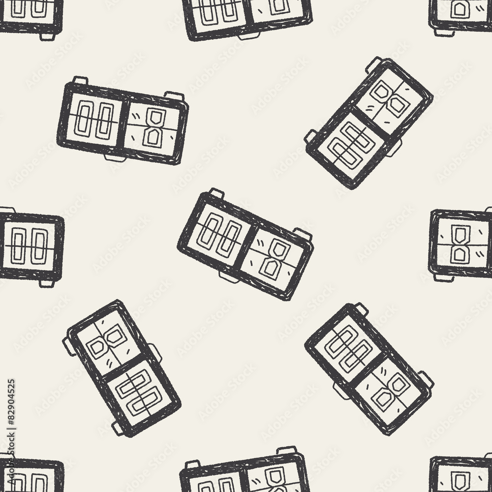 time doodle seamless pattern background