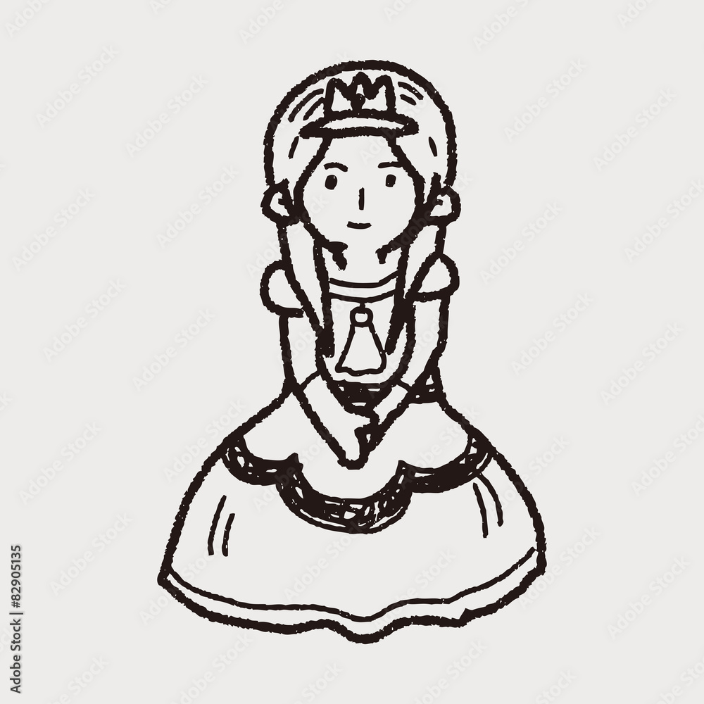 Fototapeta premium princess doodle