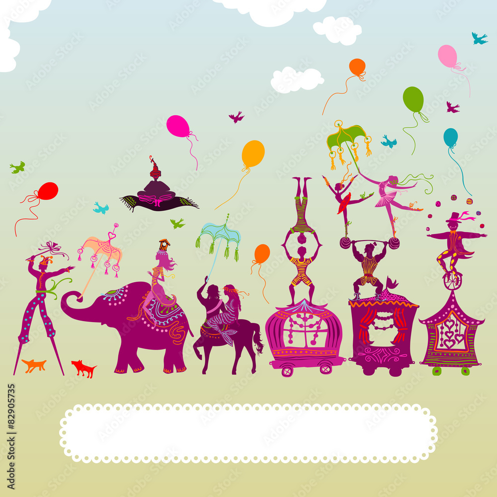 Obraz premium colorful circus carnival traveling