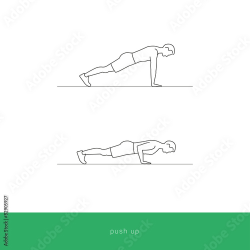 Fitness Icon push up workout. Vector design.
