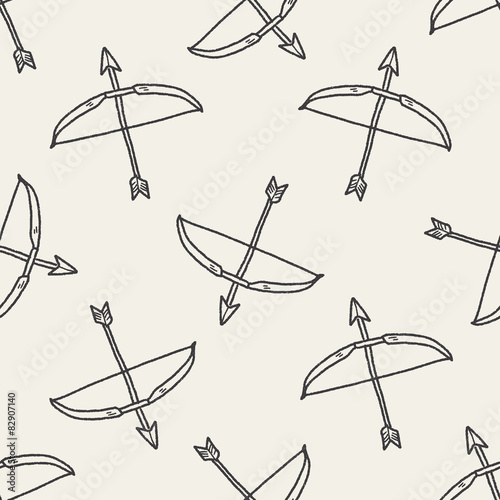 arrow and bow doodle seamless pattern background